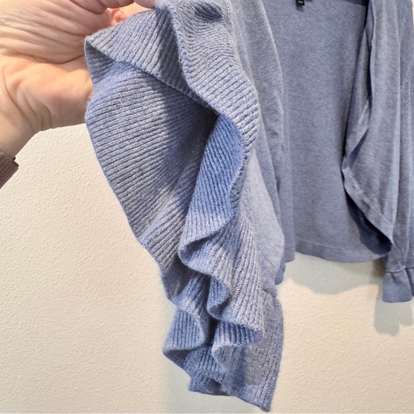 Lane Bryant Cottagecore Cropped Shrug Cardigan Ruffle Sleeve Blue 22/24 - Picture 5 of 8